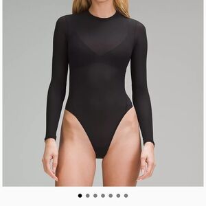 Lululemon Nulu Mesh Long-Sleeve Crewneck Bodysuit black size XS